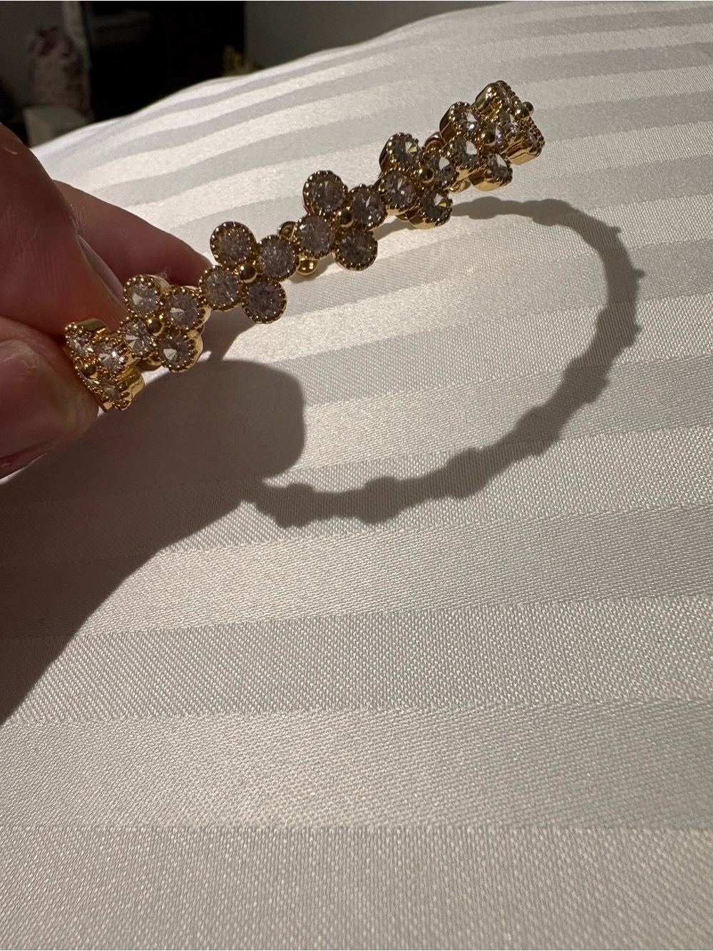 Gold Flower Crystal Bracelet